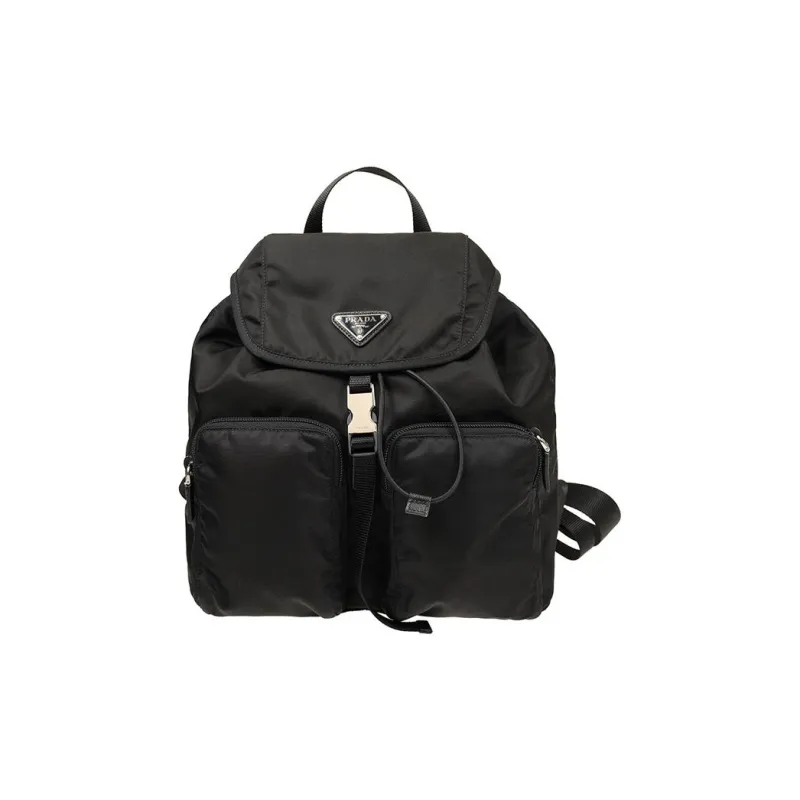 PRADA Canvas Backpack Unisex Black-0