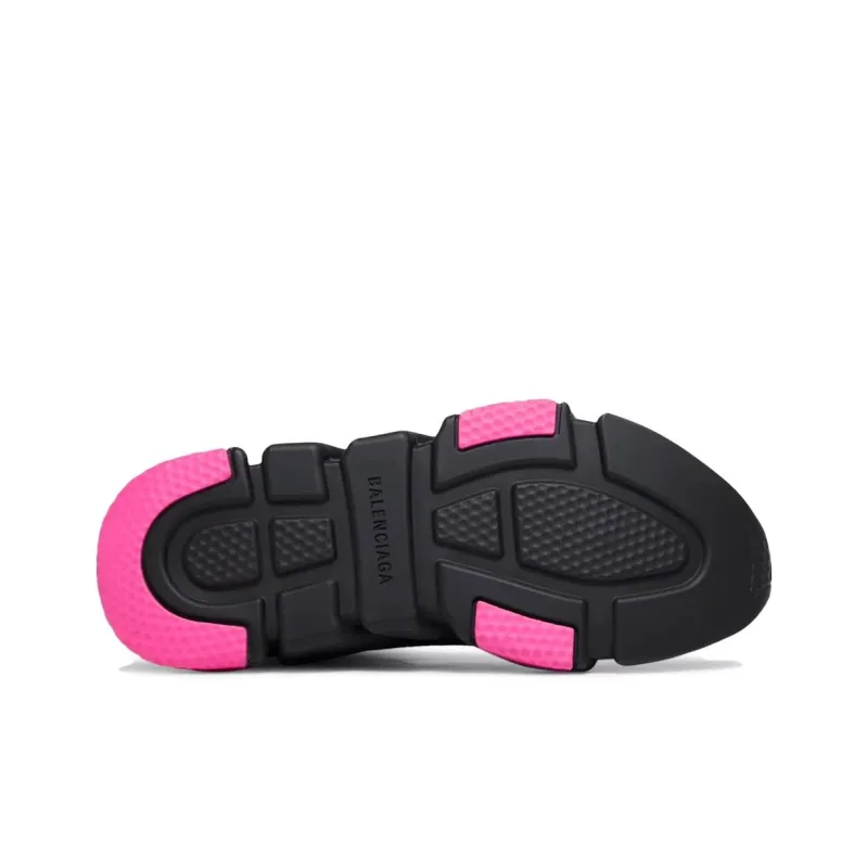 Balenciaga Speed Trainer Clear Sole Black Fluo Pink Women's-4