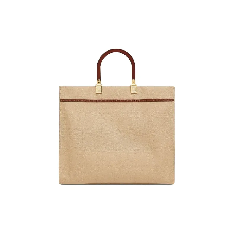 FENDI Canvas Canvas Bag Sunlight Bag Tote Bag Shopping Bag Shoulder Bag Crossbody Bag Handbag Medium Size Women's Beige-2