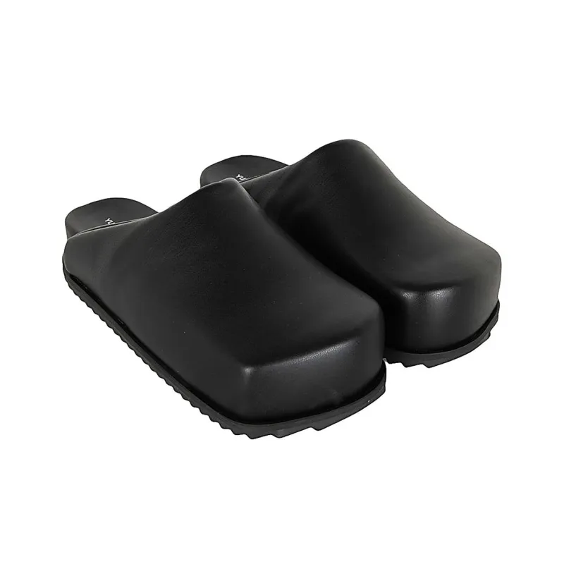 YUME YUME Chunky Square-Toe Slip-On Slides Women's-2