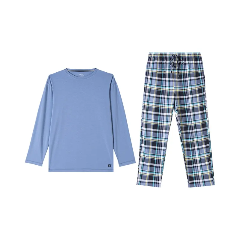 JOCKEY Pajama Set Men's Blue Gray Plaid-0