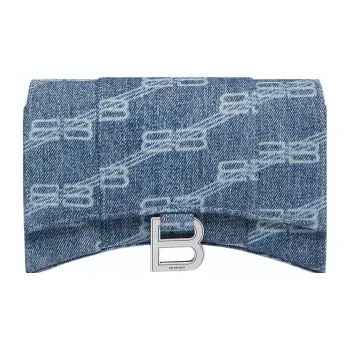 Balenciaga Hourglass Cotton Hourglass Bag, Crossbody Bag Women's Blue
