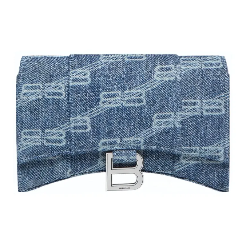 Balenciaga Hourglass Cotton Hourglass Bag, Crossbody Bag Women's Blue-0
