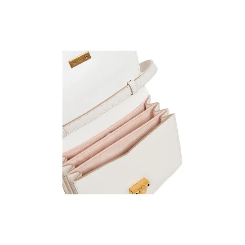Alaia Calfskin Shoulder Bag, Crossbody Bag Trumpets Women's Ivory-4