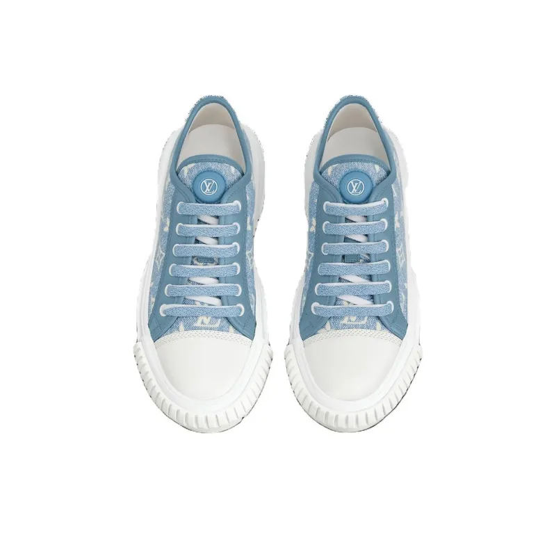LOUIS VUITTON Squad Sneakers 'Blue Monogram' Women's-3
