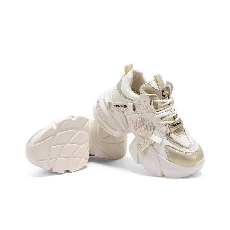 C°BANNER Low Top Chunky Sneakers Women's Gold-3