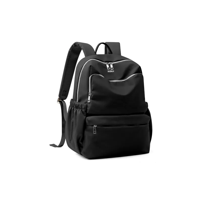 RIOREX Fabric Backpack Travel Bag Laptop Bag Backpack Regular Women's Black/Apricot/Army Green-3
