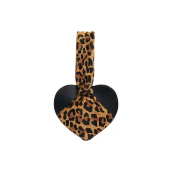 Alaia Calfskin Handbag Women's Black Patchwork Leopard Print