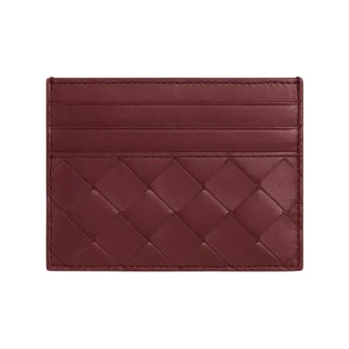 Bottega Veneta Intrecciato Sheepskin Card Holder Women's Cherry Color