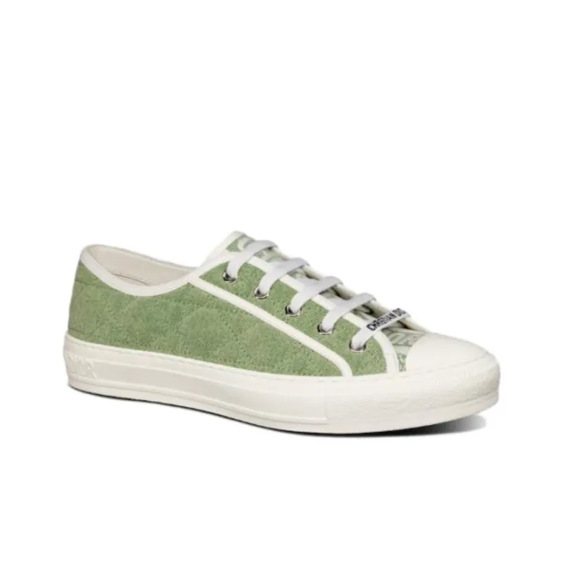 DIOR Walk'N'DIOR Low Top Green Faded Cannage Embroidered Denim Women's-2