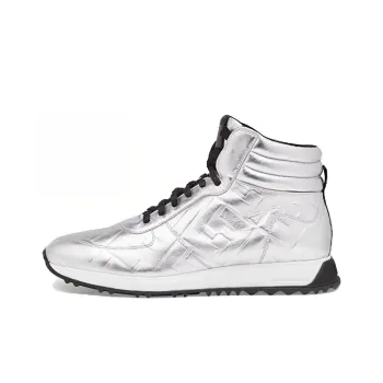 FENDI Prints On Anti Slip Wear Resistant High Top Casual Shoes Men's Silver