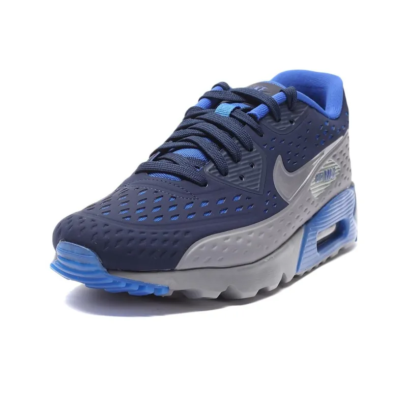 Nike Air Max 90 Wear resistant And Lightweight Low Top Casual Running Shoes Unisex Black Blue-1
