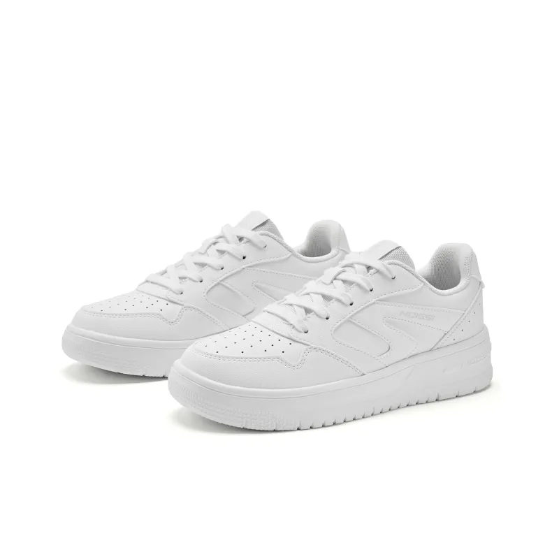 QIAODAN Anti Slip Wear Resistant Low Top Skateboard Shoes Men's White-2