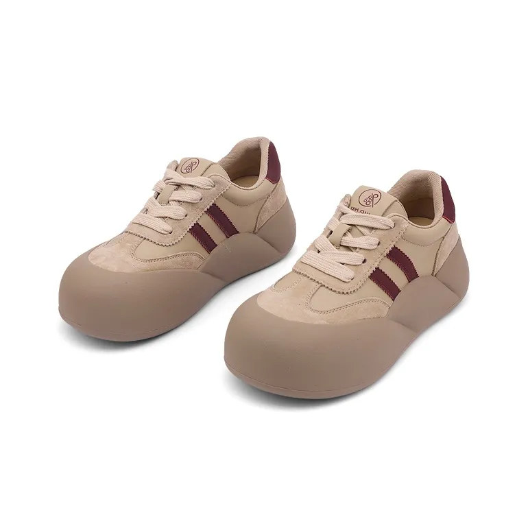 CAI CHI Low Top Skateboard Shoes Women's Brown-2