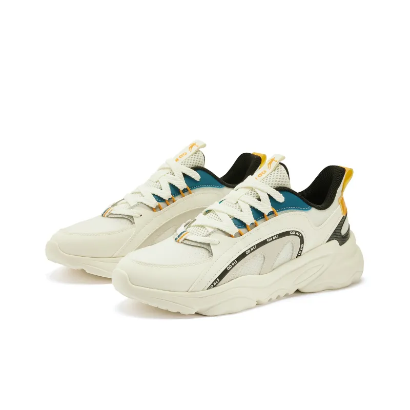 QIAODAN Non slip Lightweight Low Top Casual Shoes Men's Ivory-2