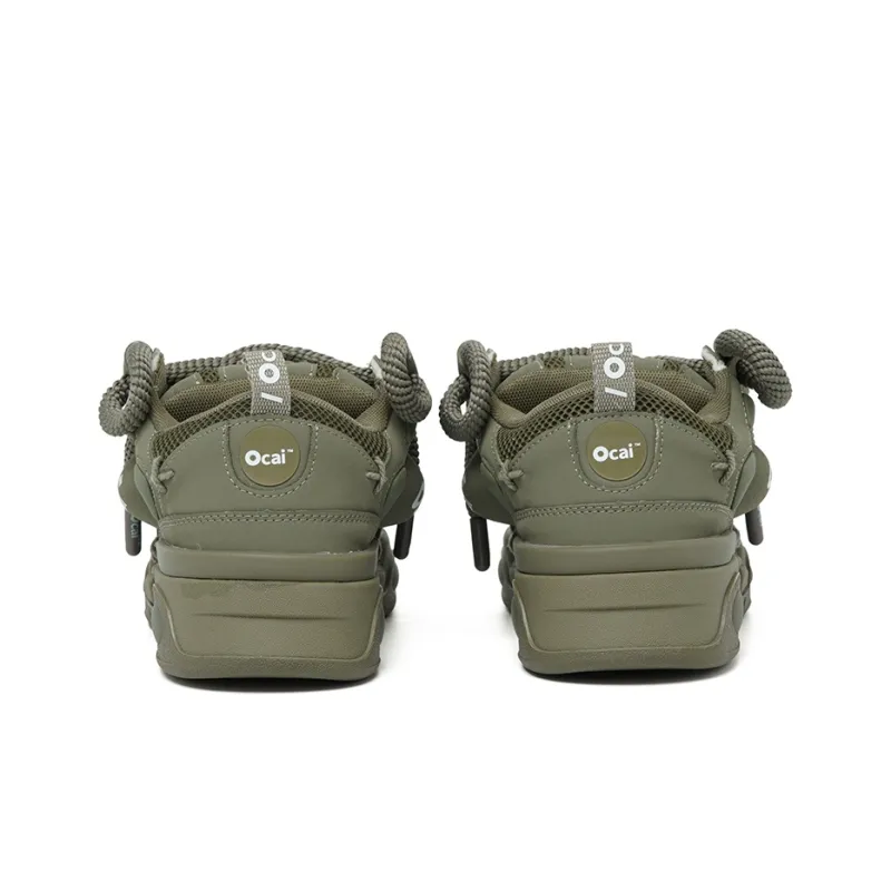Ocai Low Top Skateboard Shoes Unisex Olive Green-2