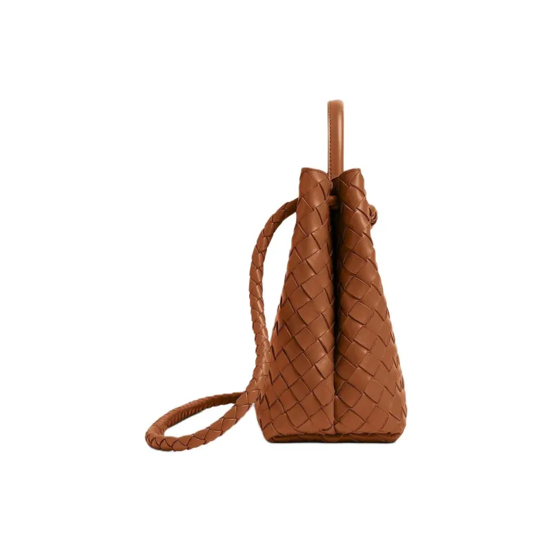 Bottega Veneta Andiamo Series Lambskin Shoulder Bag, Crossbody Bag, Handbag Medium Size Women's Brown-1
