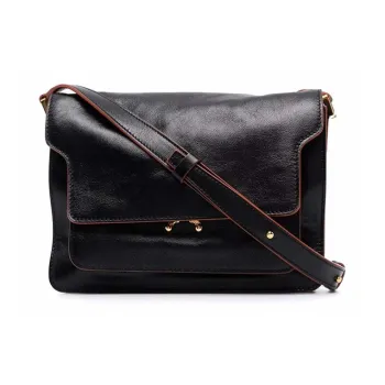 MARNI Trunk Calfskin Trunk Bag, Handheld Bag, Shoulder Bag, Crossbody Bag Women's Black