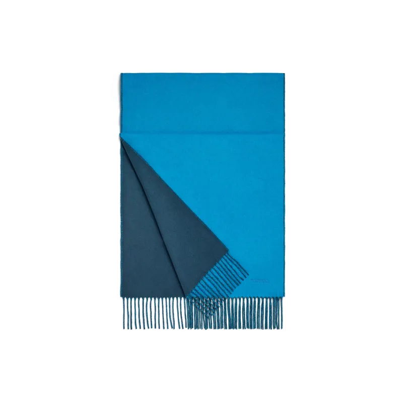 HERMES Knit Scarves Men's Sky Blue Marine Blue-0