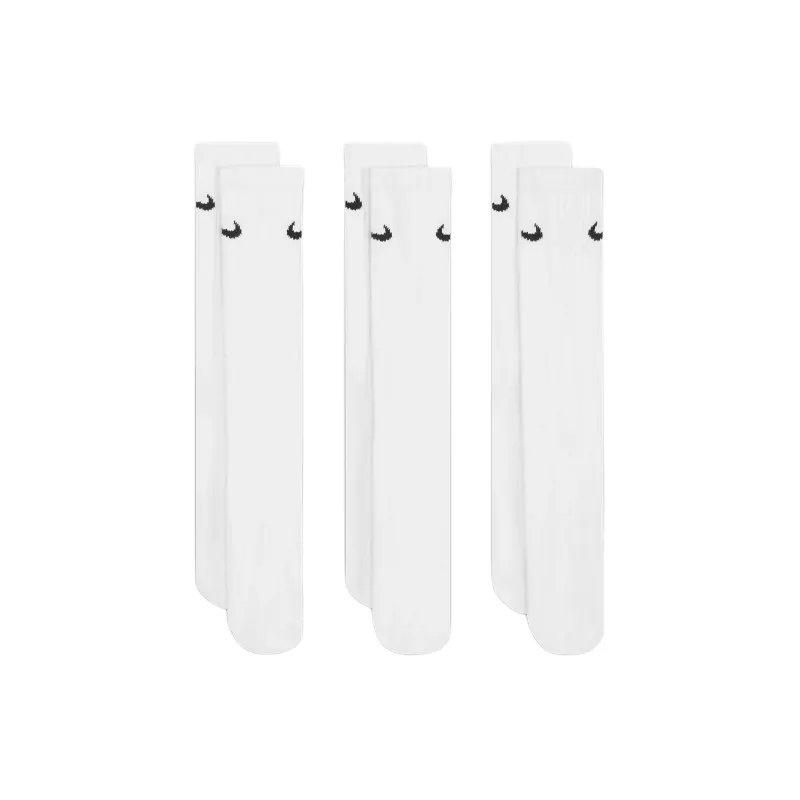 Nike Cushioned Training Crew Socks 3 Pairs Mid Calf Socks Unisex 3 Pack White-1