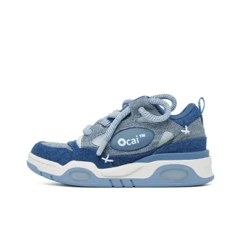 Ocai Cushioning, Abrasion Resistant, Slip Resistant Low Top Skateboard Shoes Unisex Denim Blue