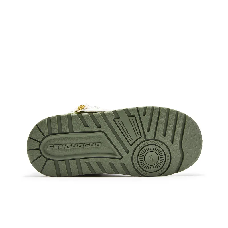 SENGUOGUO Slip Resistant Cushioning Low Top Skateboard Shoes Unisex Green Tea Brown-5
