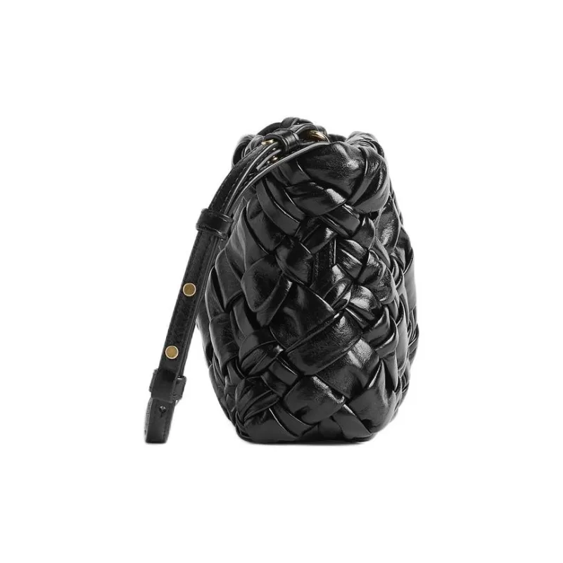Bottega Veneta KALIMERO Cow Leather Portable One Shoulder Clutch Trumpets Women's Black-1
