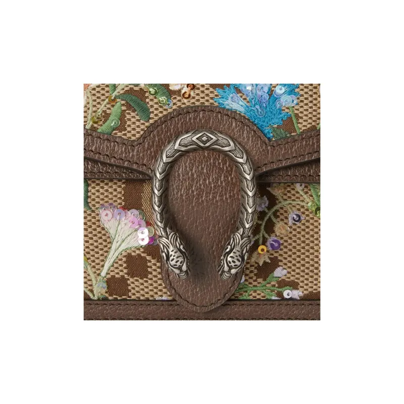 GUCCI Dionysus Canvas With Leather Crossbody Bag, Shoulder Bag Women's-7