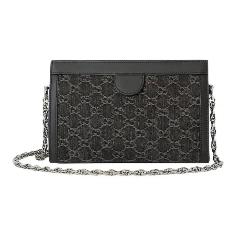GUCCI Ophidia Denim Crossbody Bag Shoulder Bag Women's Black & Gray-6