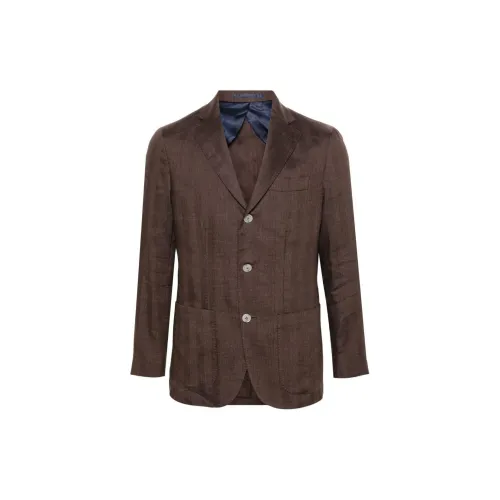 BARBA Single-breasted Herringbone Blazer