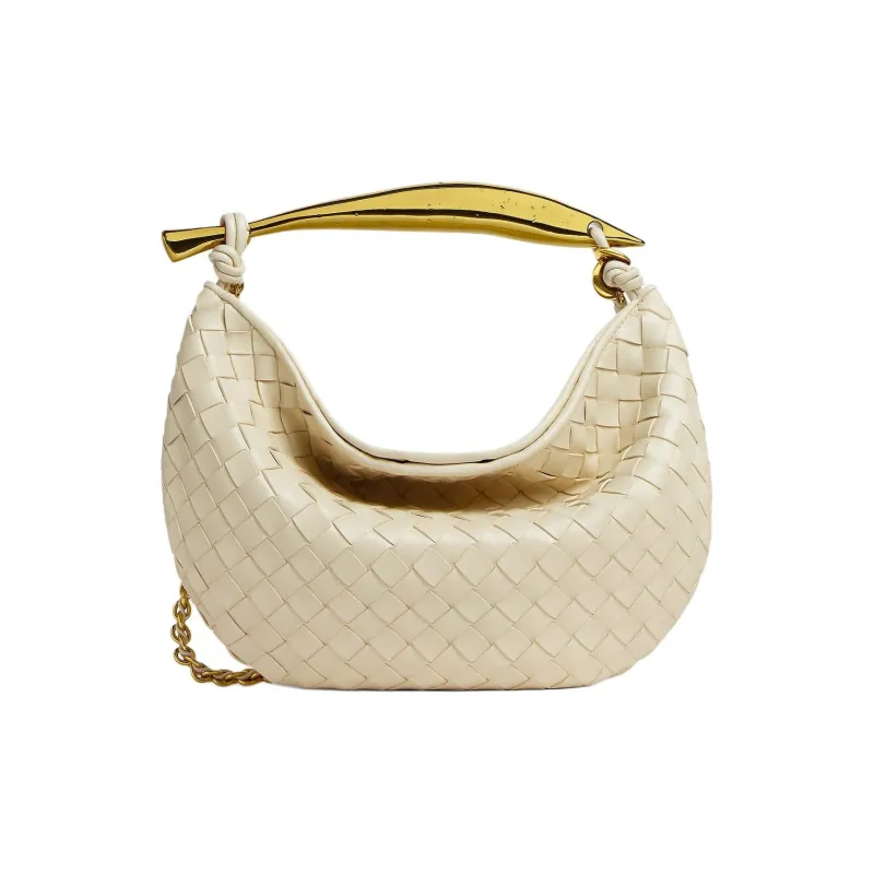 Bottega Veneta SARDINE Sheepskin One Shoulder Handbags Small Size Women's Light Beige-0