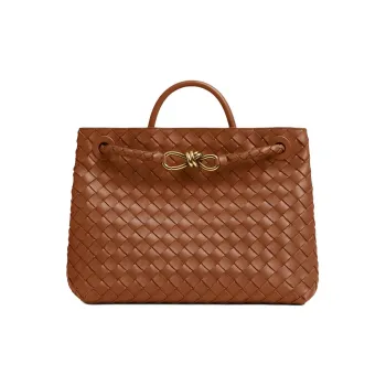 Bottega Veneta Andiamo Series Lambskin Shoulder Bag, Crossbody Bag, Handbag Medium Size Women's Brown