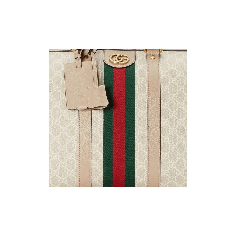 GUCCI Ophidia Canvas With Leather Travel Bags Shoulder Bag Crossbody Bag Handbag Women's White & Pink-7