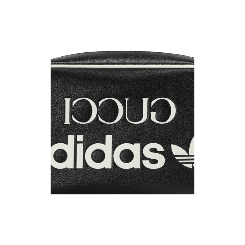 GUCCI Adidas Collaboration GUCCI X ADIDAS Leather Camera Bag, Shoulder Bag, Crossbody Bag Small Size Men's Black-6