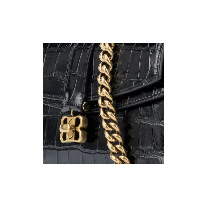 Balenciaga Calfskin Portable Crossbody Bag Shoulder Bag Women's Black-5