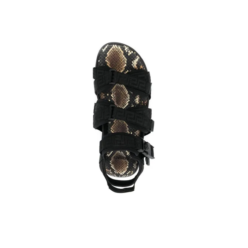 VERSACE GRAECIA Stylish Sandal Men's Black-4