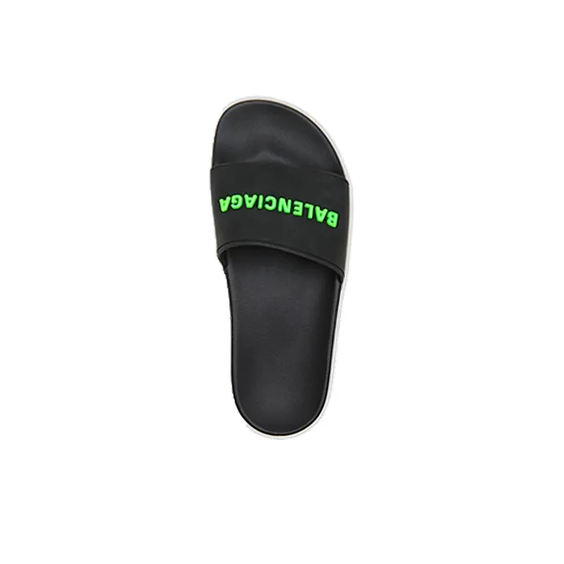 Balenciaga Pool Slide Black Fluo Green Women's-4