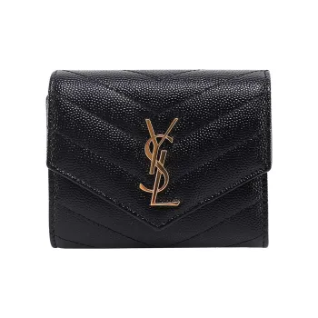 SAINT LAURENT Leather Wallet Regular Women's Black