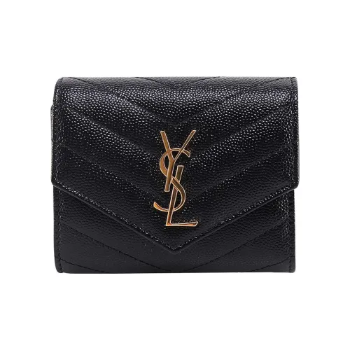 SAINT LAURENT Leather Wallet Regular Women's Black