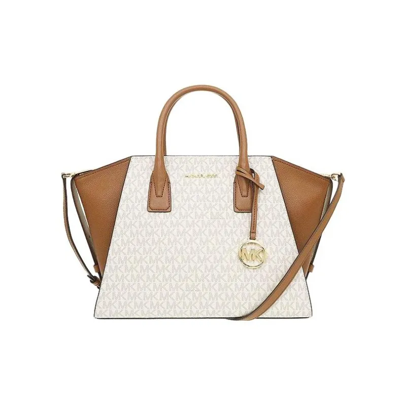 MICHAEL KORS Avril Coated Canvas Shoulder Bag, Crossbody Bag, Handbag Large Size Women's Vanilla-3