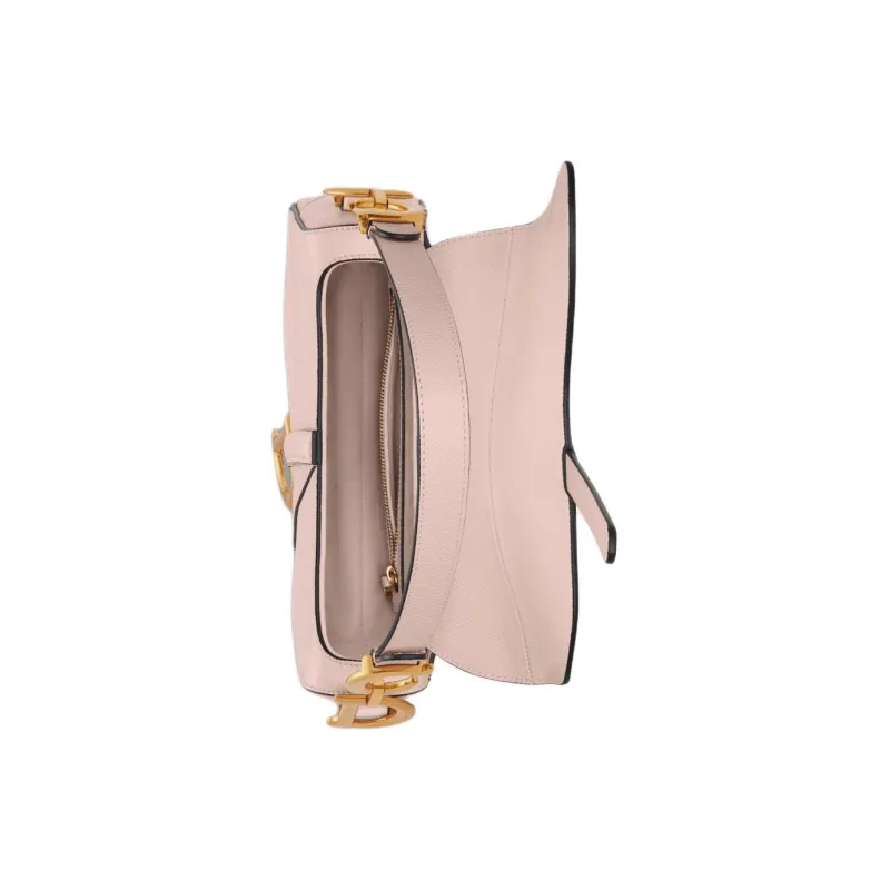 DIOR Saddle Grained Calfskin Saddle Bag Shoulder Bag Crossbody Bag Handbag Women's Pink-4