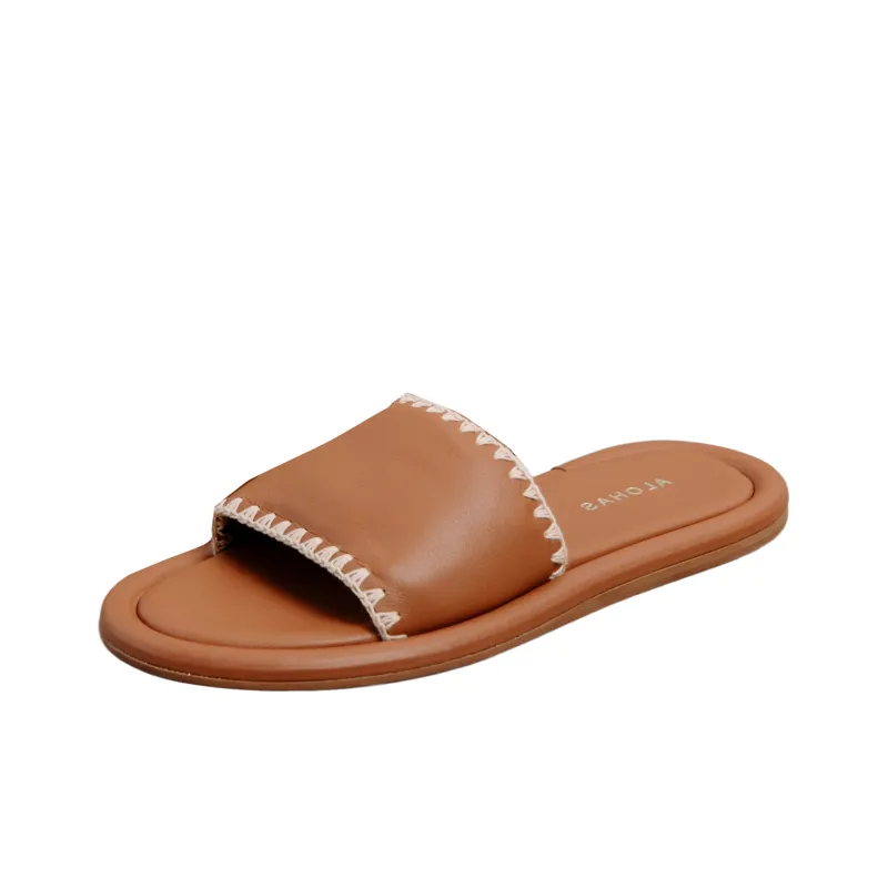ALOHAS Abrasion-Resistant Slide Slippers Women's Brown-0
