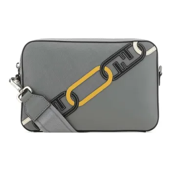 FENDI Smooth Leather Camera Bag, Crossbody Bag, Shoulder Bag Men's Gray