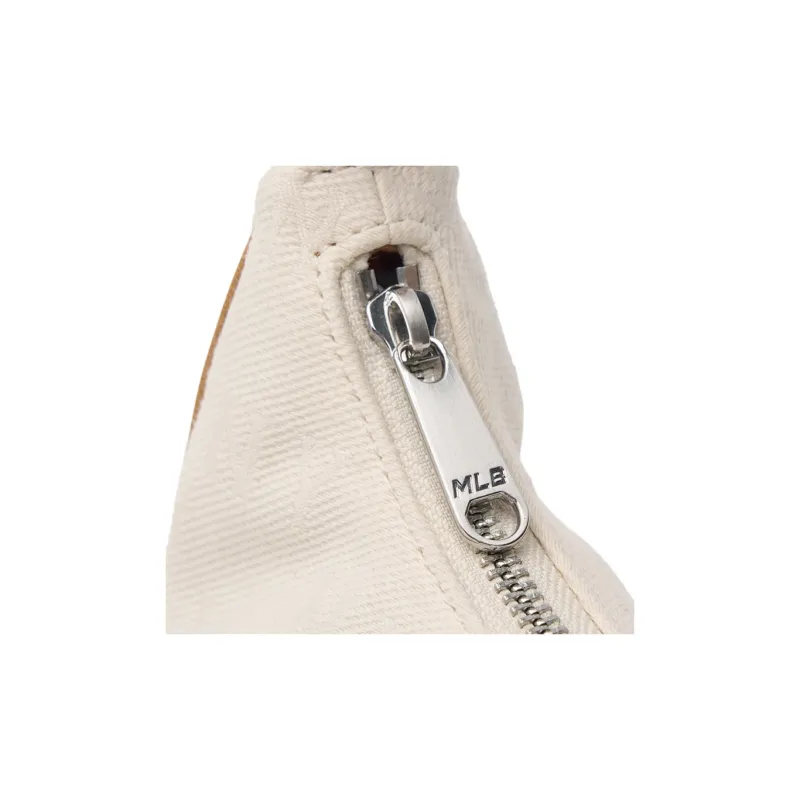 MLB Polyester Blended Cotton Shoulder Bag Handbag Regular Unisex Beige & Brown-5