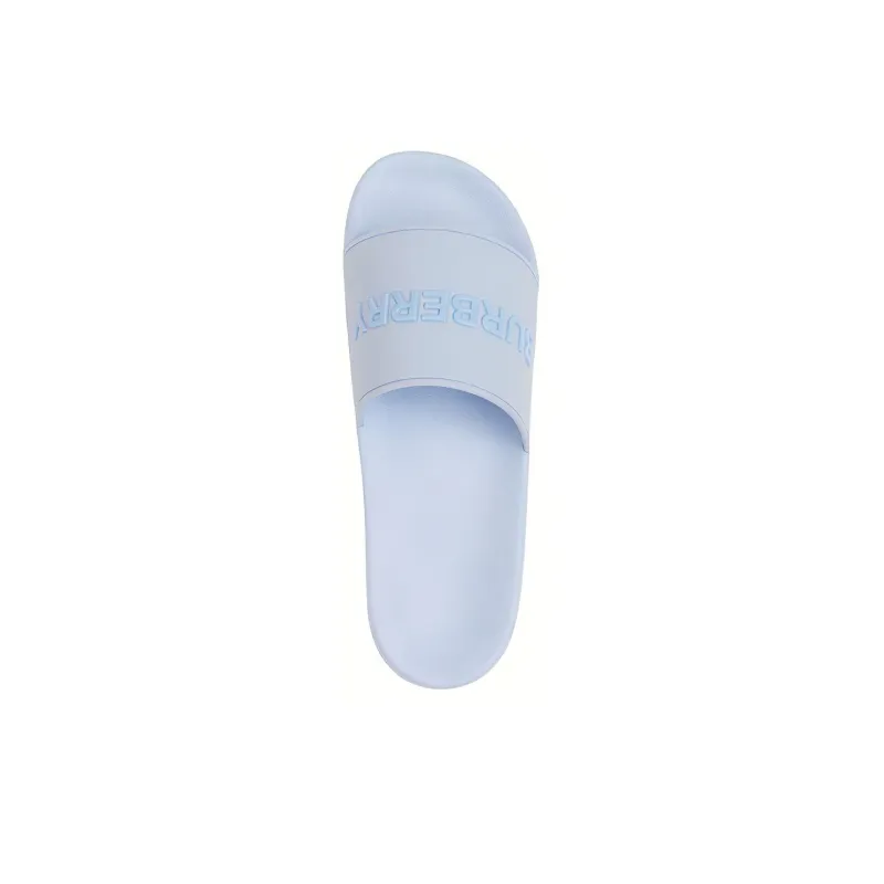Burberry Embossed Logo Slides Pale Blue-2