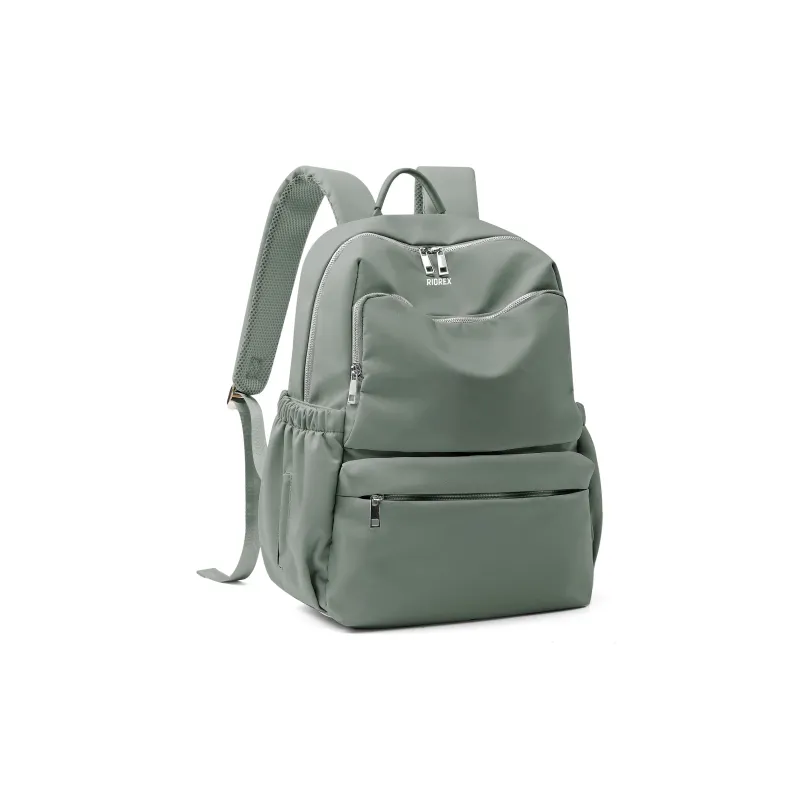 RIOREX Fabric Backpack Travel Bag Laptop Bag Backpack Regular Women's Black/Apricot/Army Green-17