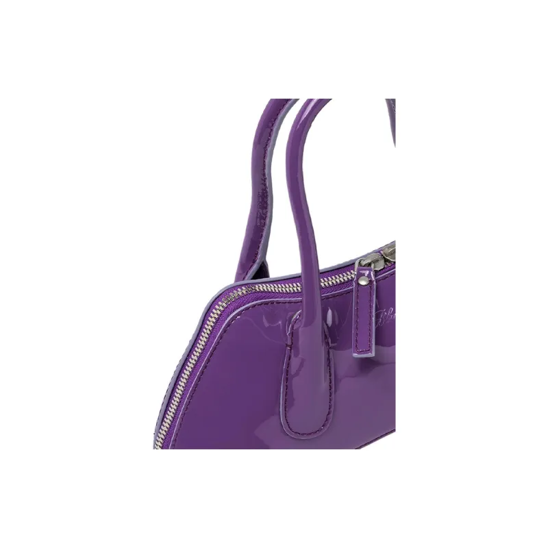 Blumarine Patent Leather Shoulder Bag Crossbody Bag Handbag Mini Women's Purple-3
