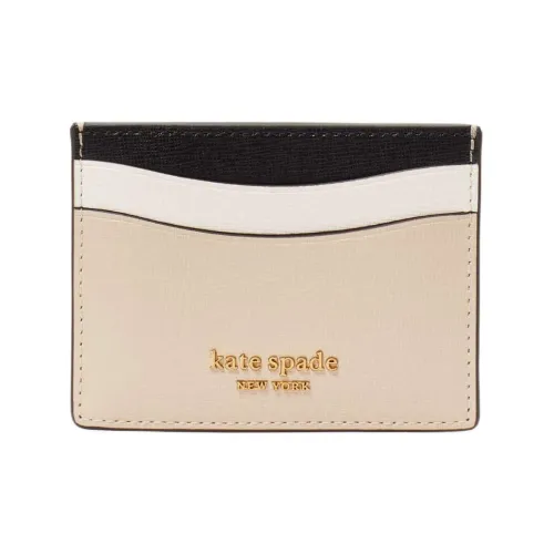 Kate Spade Saffiano Leather Card Clip Card Holder Women's Terracotta Black Multicolor
