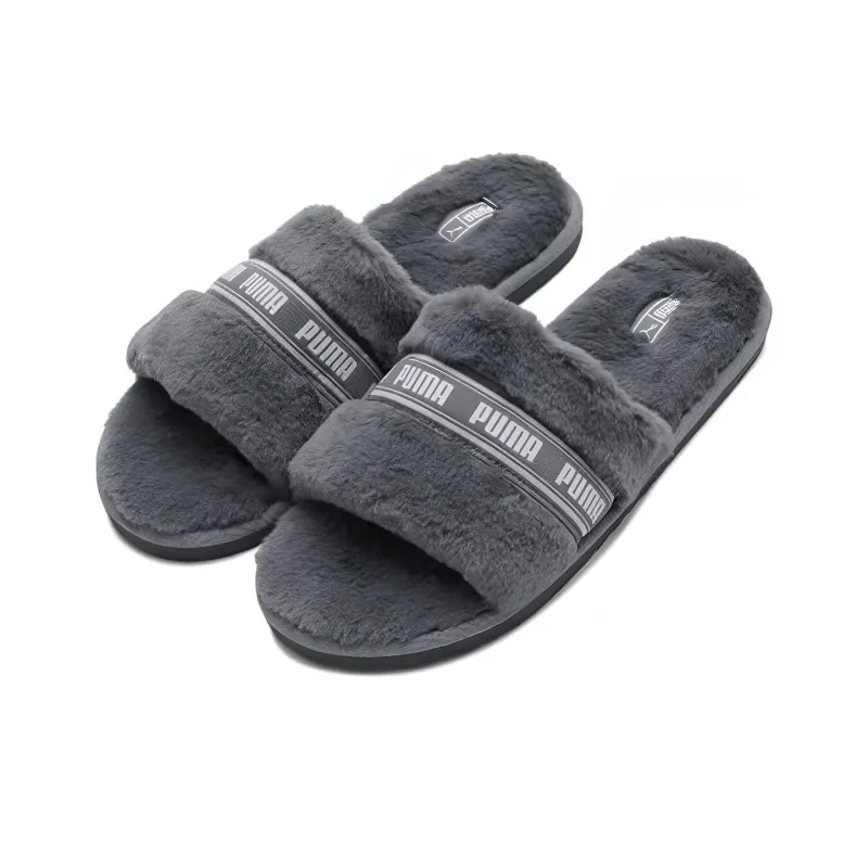 PUMA Rubber Sole Quiet Slide Slippers Women's Gray-1