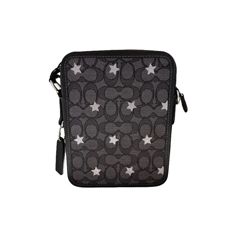 COACH Sullivan Jacquard With Leather Camera Bag Shoulder Bag Crossbody Bag Small Size Men's Charcoal Gray-3
